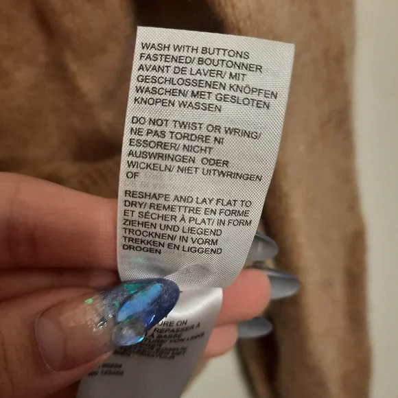 *SOLD* Lord & Taylor 100% Cashmere Crew Neck Cardigan Sweater Tan - Picture 9 of 16